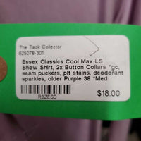 LS Show Shirt, 2x Button Collars *gc, seam puckers, pit stains, deodorant sparkles, older