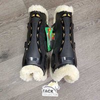 Airflow Open Front Boots, Fleece Lined, velcro & tabs *vgc/xc, clean, mnr hair & scrapes