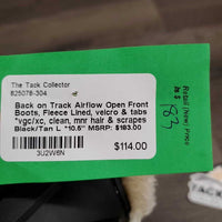 Airflow Open Front Boots, Fleece Lined, velcro & tabs *vgc/xc, clean, mnr hair & scrapes