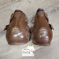 Pr Hind Boots, tabs *gc, clean, undone stitching, rubs, scrapes, pills, residue/gunk
