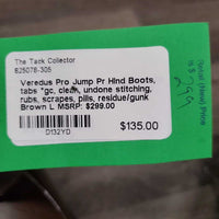 Pr Hind Boots, tabs *gc, clean, undone stitching, rubs, scrapes, pills, residue/gunk
