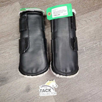 Closed Boots, Fleece Lined, velcro *gc/fair, v.hairy velcro, hollow lining, clean, stains, clumpy, hairy