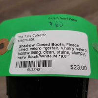 Closed Boots, Fleece Lined, velcro *gc/fair, v.hairy velcro, hollow lining, clean, stains, clumpy, hairy