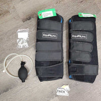 2 Compression Gel Ice Boots, 1 pump, Bag: 2 caps & valves *gc, clean, WORKS, hairy, snags, rubs, stains
