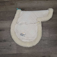 Sheepskin Fitted Hunter Saddle Pad *gc, clumpy, pilly, torn edge, mnr hair, dingy, rubs, stains, puckers, older

