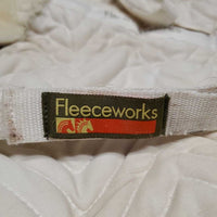 Shimmable Quilt Sheepskin Half Pad, rolled edge *vgc, v. puckered, clumpy, mnr hair, stains, dingy, pills, stiff
