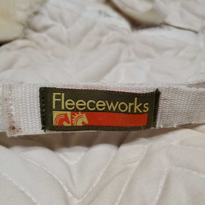 Shimmable Quilt Sheepskin Half Pad, rolled edge *vgc, v. puckered, clumpy, mnr hair, stains, dingy, pills, stiff