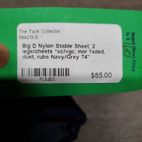 Nylon Stable Sheet, 2 legs/chests *xc/vgc, mnr faded, dust, rubs