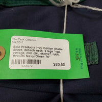 Hvy Cotton Stable Sheet, detach neck, 2 legs *vgc, vintage, mnr dirt, stains?, rubs, threads
