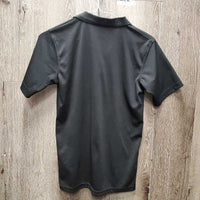 JUNIORS SS Polo Shirt, 1/4 Button up "Weatland Pony Club" *gc, pills, snags
