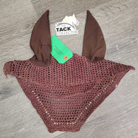 Crochet Fly Veil Ear Bonnet, 2x bling, 1x piping *vgc, clean, Bling: missing & curled/twisted