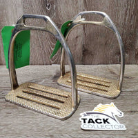 Pr Wide Base Aussie Stirrup Irons *gc, v.rusty, scuffs, clean, stains & scratches
