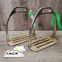 Pr Wide Base Aussie Stirrup Irons *gc, v.rusty, scuffs, clean, stains & scratches