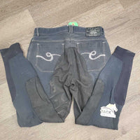 Full Seat Breeches *gc, v.faded, mnr undone stitching, puckers, discolored legs, older

