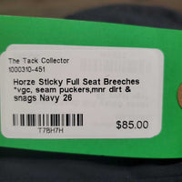 Sticky Full Seat Breeches *vgc, seam puckers,mnr dirt & snags