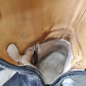 Dressage Boots, aftermarket zips *gc, rubs, stiff zips, scuffs, scrapes, curled inner seams, unglued heel