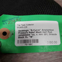 "S-Curve" Anatomical Pressure Relief Mesh Half Pad, remoldable *xc, v. mnr dirt, threads