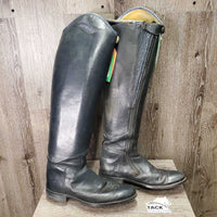 Pr Dress Boots, zips, bling, 1 Orange Ariat Form, widened *vgc/gc, mnr dirt, rubs, scuffs, stiff zips & missing bling, v.worn heels
