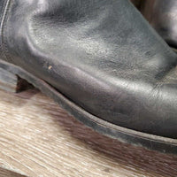 Pr Dress Boots, zips, bling, 1 Orange Ariat Form, widened *vgc/gc, mnr dirt, rubs, scuffs, stiff zips & missing bling, v.worn heels
