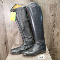 Pr Dress Boots, zips, bling, 1 Orange Ariat Form, widened *vgc/gc, mnr dirt, rubs, scuffs, stiff zips & missing bling, v.worn heels