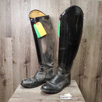 Dressage Boots, zips *gc/fair, v.scraped, stains, dirty & rubbed, older, stiff zips
