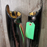 Dressage Boots, zips *gc/fair, v.scraped, stains, dirty & rubbed, older, stiff zips
