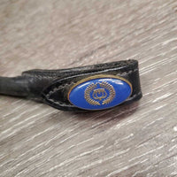 U Shaped Rolled Leather Browband, snap ends *vgc, mnr dirt, rubs & creases
