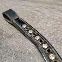 Curved Leather & Bling Browband *vgc, dirt, faded
