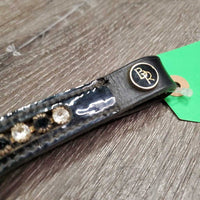 Curved Leather & Bling Browband *vgc, dirt, faded