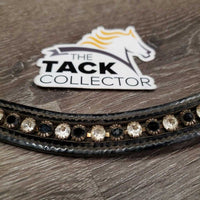 Curved Leather & Bling Browband *vgc, dirt, faded