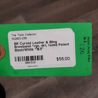 Curved Leather & Bling Browband *vgc, dirt, faded