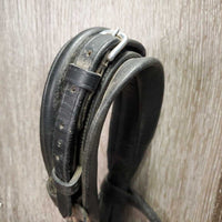 Rolled Monocrown Dressage Double Bridle, Crank *gc, dirty, rubs, faded nose
