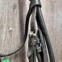 Rolled Monocrown Dressage Double Bridle, Crank *gc, dirty, rubs, faded nose
