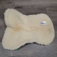 Sheepskin Quilt Half Pad *gc, clean, clumpy, dingy, stains, mnr hair, rubs, puckers

