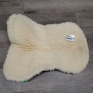 Sheepskin Quilt Half Pad *gc, clean, clumpy, dingy, stains, mnr hair, rubs, puckers