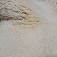 Sheepskin Quilt Half Pad *gc, clean, clumpy, dingy, stains, mnr hair, rubs, puckers
