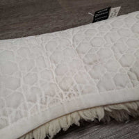 Sheepskin Quilt Half Pad *gc, clean, clumpy, dingy, stains, mnr hair, rubs, puckers
