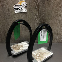 Light Angled - Wide Base Stirrup Irons *vgc, mnr dirt & scratches
