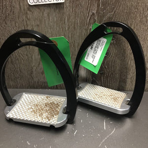 Light Angled - Wide Base Stirrup Irons *vgc, mnr dirt & scratches