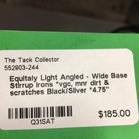 Light Angled - Wide Base Stirrup Irons *vgc, mnr dirt & scratches
