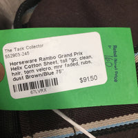 Cotton Sheet, tail *gc, clean, hair, torn velcro, mnr faded, rubs, dust