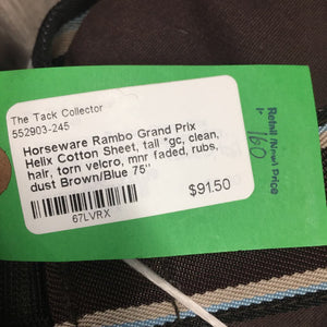 Cotton Sheet, tail *gc, clean, hair, torn velcro, mnr faded, rubs, dust