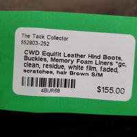 Leather Hind Boots, Buckles, Memory Foam Liners *gc, clean, residue, white film, faded, scratches, hair
