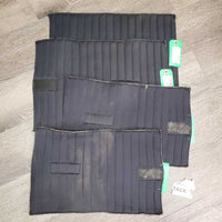 4 Mesh Leg Quilts, Quick Velcro *gc, mnr rubs, snags, hair & dirt?residue
