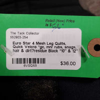4 Mesh Leg Quilts, Quick Velcro *gc, mnr rubs, snags, hair & dirt?residue