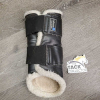 1 Only (Left) Closed Front Boot, Wool Lined, velcro *gc, v.hairy velcro, clean & dirty, hair, edge rubs, clumpy
