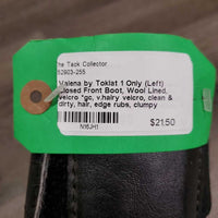 1 Only (Left) Closed Front Boot, Wool Lined, velcro *gc, v.hairy velcro, clean & dirty, hair, edge rubs, clumpy
