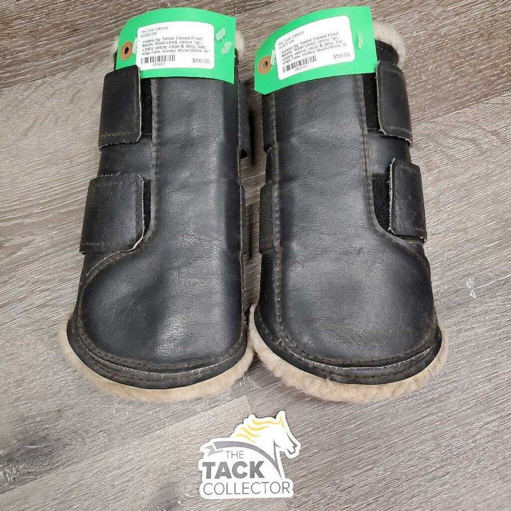 Closed Front Boots, Wool Lined, velcro *gc, v.hairy velcro, clean & dirty, hair, edge rubs, clumpy