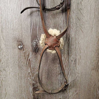 FS Rsd Padded Monocrown Figure 8 Bridle, Braided Reins *gc/vgc, clean, mnr scrapes, dings?chews, mnr rubs, dry, faded & stains, xhole, scraped/thin