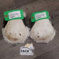 Open Front & Hind Boots, Fleece Lined, velcro *gc/fair, dirt, stains, yellowed, edges: curled, rough & thin, 1 squished